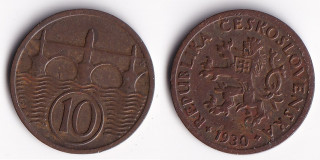 Československo - 10 haléřů, 1930