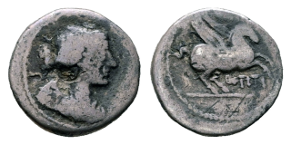 Řím – Q. Titius, 90 př. n. l., mincovna Řím, AR quinarius
