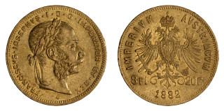 Rakousko - 8 Zlatníků 1882, zlato