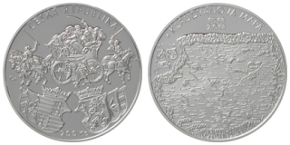 200 Kč 2018. Pamětní stříbrná mince k 500. výročí vydání Klaudyánovy mapy - PROOF