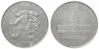 500 Kč 2018. Pamětní stříbrná mince ke 100. výročí Washingtonské deklarace - PROOF