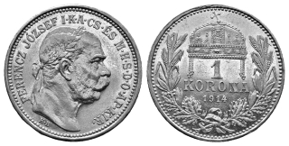 Maďarsko - 1 koruna 1914 KB, František Josef I.