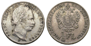 1/4 zlatý 1860 B