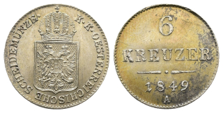 6 krejcarů 1849 A
