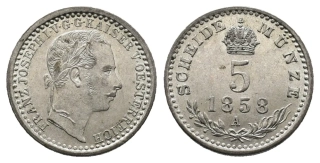 5 krejcarů 1858 A