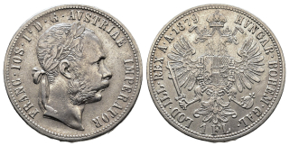 Rakousko - 1 zlatník 1879 - (stav -1/-1) PRASKLÁ raznice