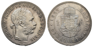 Maďarsko - 1 zlatník 1887 KB - ??? (stav 1/1) šrábance