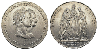 Rakousko - 1 zlatník 1854 A, svatební