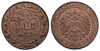 Německá východní Afrika 1 pesa, 1890