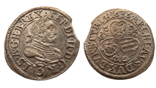 RU - FERDINAND II. 1619-1637 - 3 KREJCAR 1636 Štýrský hradec