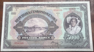 Československo -5000 korun, 1920, C, AUNC