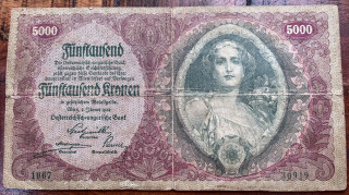 Československo -5000 korun, 1922, 1067