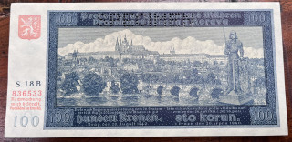 Československo -100 korun, 1940, 18B UNC Specimen