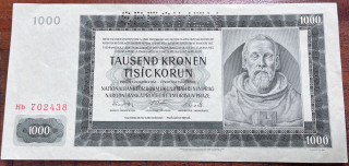 Československo -1000 K, 1942, Hb, UNC