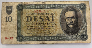 Československo -10 korún, 1943, RV 12
