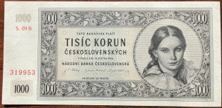 Československo -1000 korun, 1945, B