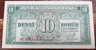 Československo -10 korun, 1950, E, UNC
