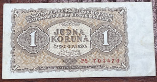Československo -1 korun, 1953, PS