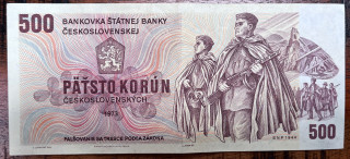 Československo -500 korun, 1973,