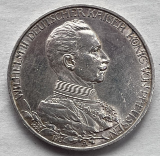 Prusko 3 Mark 1913 A Wilhelm II. 1888 - 1918