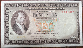 Československo - 500 korun - 1946 - J