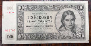 Československo - 1000 korun - 1946 - D - nejvzácnější série