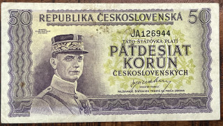 Československo - 50 korun - 1945 - MK