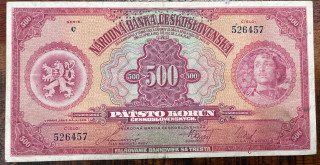 Československo - 500 kčs - 1925 - C - Specimen
