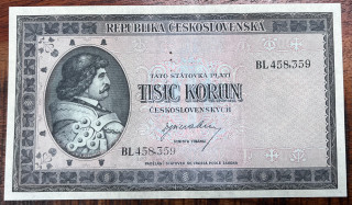 Československo - 1000 kčs - 1945 bez data - BL - Specimen