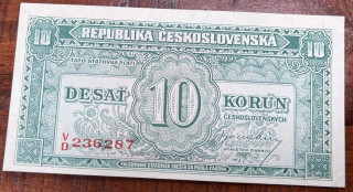 Československo - 1O kčs - 1945 bez data - V/D - UNC
