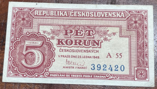 Československo - 5 kčs - 1949 - A55