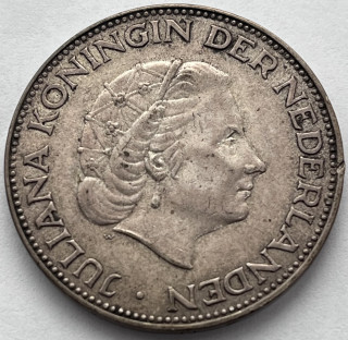 Nizozemí 2-1/2 Gulden 1959, Juliana, Stříbro