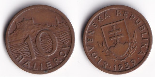 Slovensko - 10 halierov, 1939