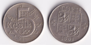 Československo - 5 Kčs - 1991