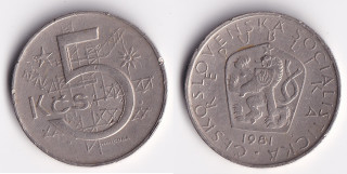 Československo - 5 Kčs - 1981