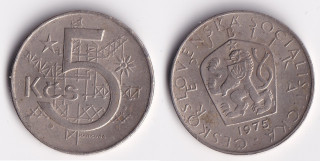 Československo - 5 Kčs - 1975