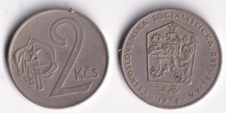Československo - 2 Kčs - 1974