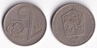 Československo - 2 Kčs - 1974