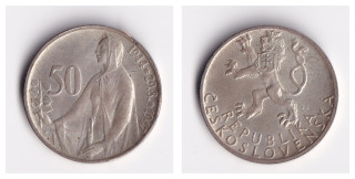 Československo - 50 korun, 1947, 50 Kčs- 3 . vyročí snp r. 1947