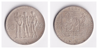 Československo - 20 korun, 1934, 20 Kč 1934