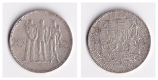 Československo - 20 korun, 1933, 20 Kč 1933