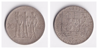 Československo - 20 korun, 1933, 20 Kč 1933