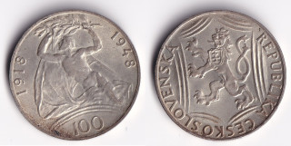 Československo - 100 korun, 1948, 100 Kčs 1948 - 30. výročí ČSR