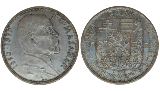 Československo - 20 korun, 1937, T.G.M, 12g, 34mm