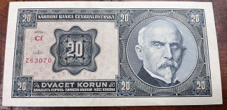 Československo -20 korun, 1926, Rašín, Cf