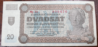Československo -20 korún, 1942, Mj 14